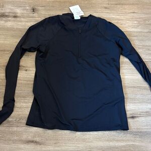 Kismet Equestrian Black Mock Collar Zipper Top